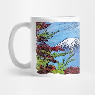 Mount Fuji Japan Digital Art Design Mug